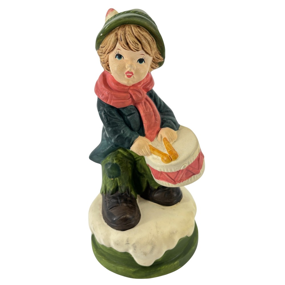 Vintage Armbee Japan Boy Drummer Music Box Alpine Figurine San Francisco Ceramic